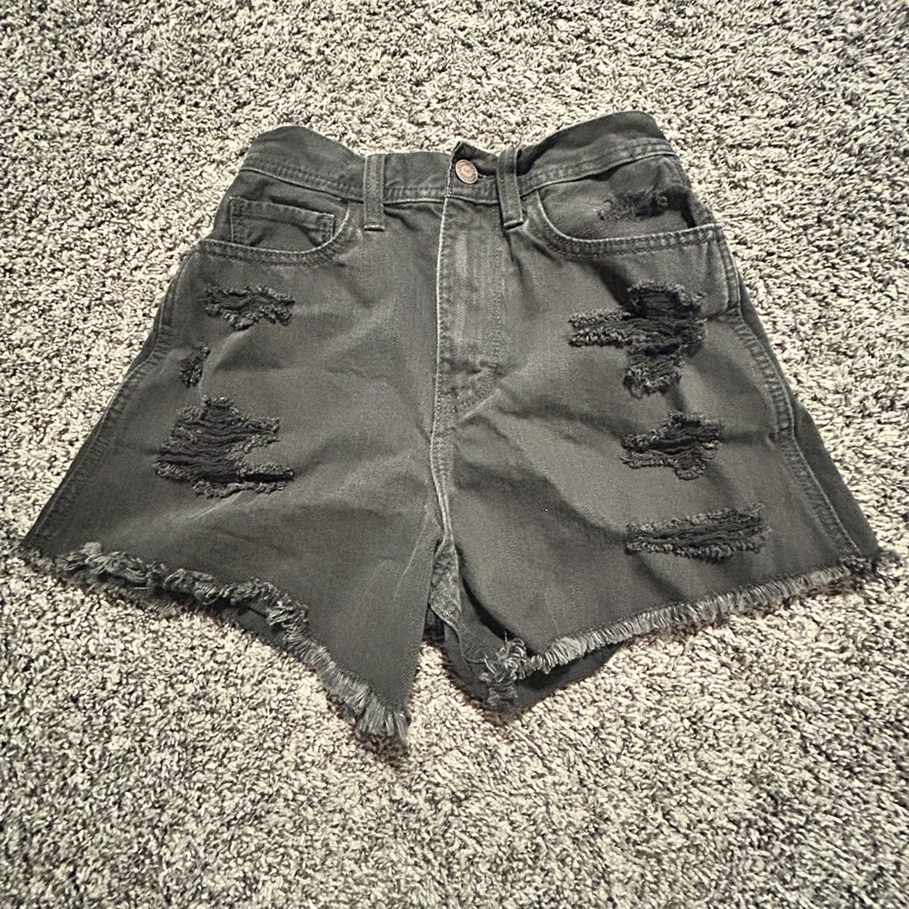Black jean shorts